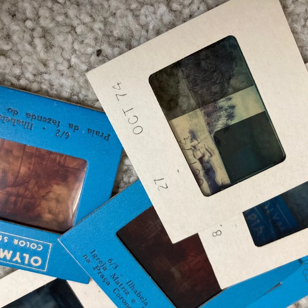 Lot of 9 vintage 1974 Ilhabela Brazil travel slides